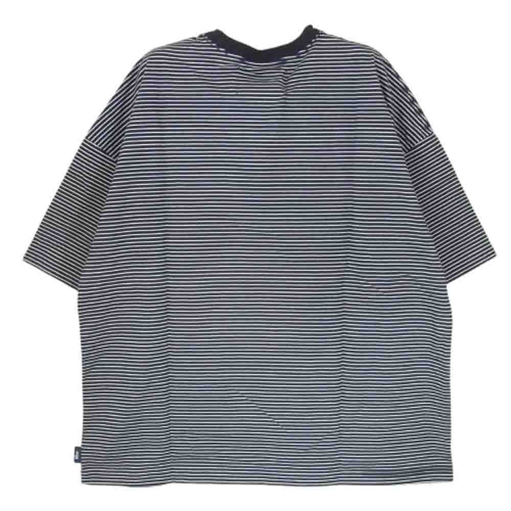 ナイス N!ce Round Logo Border Tee Navy ラウンド ロゴ ボーダー T