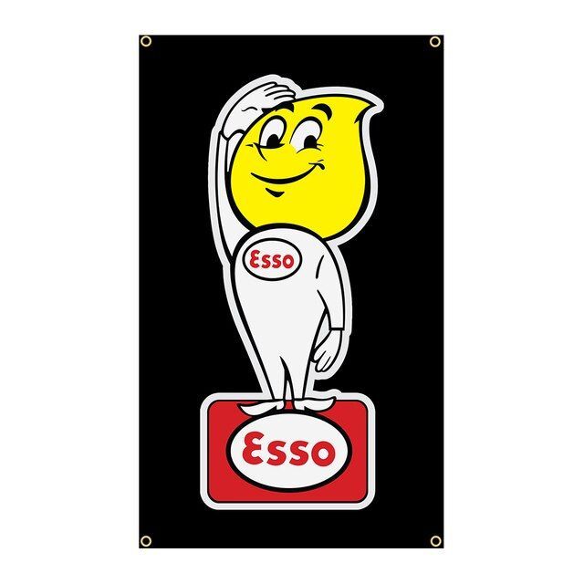 ⭐︎ ビッグサイズ！！★エッソボーイ　ガレージバナー　ESSO 特大フラッグ・バナー「エッソボーイ」約150cm×90cm お部屋