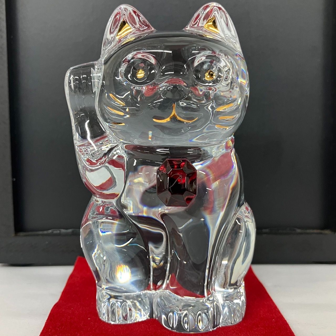 NG398 Q333-NG4-106 Baccarat/バカラ 招き猫 レッドオクトゴン クリスタル ラッキーキャット 箱付き 美品 - メルカリ