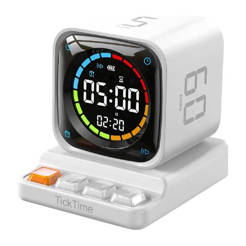 送料無料 ♥ 未開梱 LLANO llano TickTimer ポモドーロタイマー＋置き時計 生産性アップ 集中力向上 ミニPC風デザイン 5|10|30|60分 ホワイト TK3-W