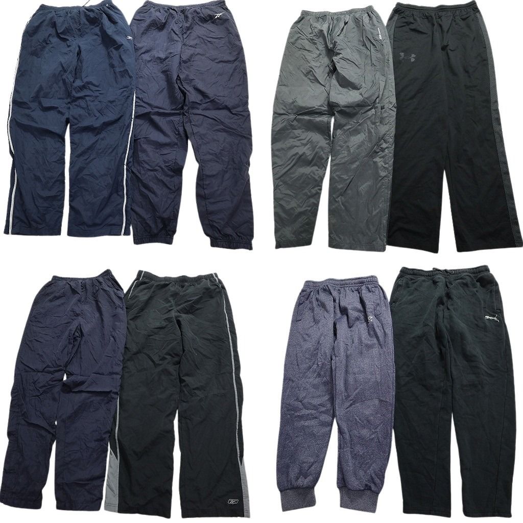 古着卸 まとめ売り スポーツブランドMIX  パンツ 8枚セット (メンズ L /XL ) フィラ アンブロ リーボック プーマ アンダーアーマー MW9204