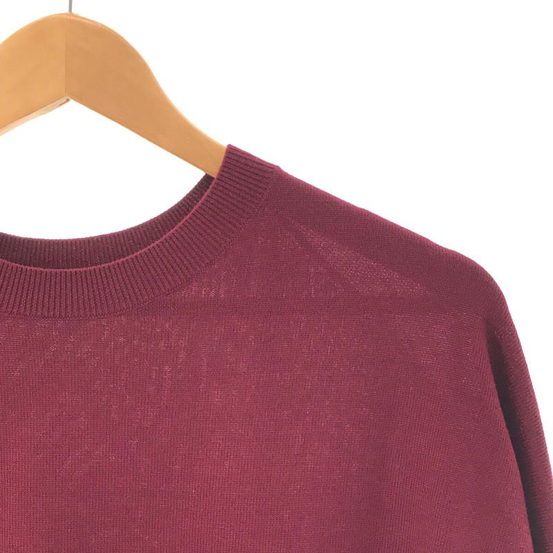 【美品】  L'Appartement / アパルトモン | 2021AW HELLO BONJOUR! SIDE SLIT KNIT サイドスリット クルーネック プルオーバー ニット セーター | F | ボルドー | レディース 美品】 L'Appartement / アパルトモン | 2021AW HELLO BONJOUR