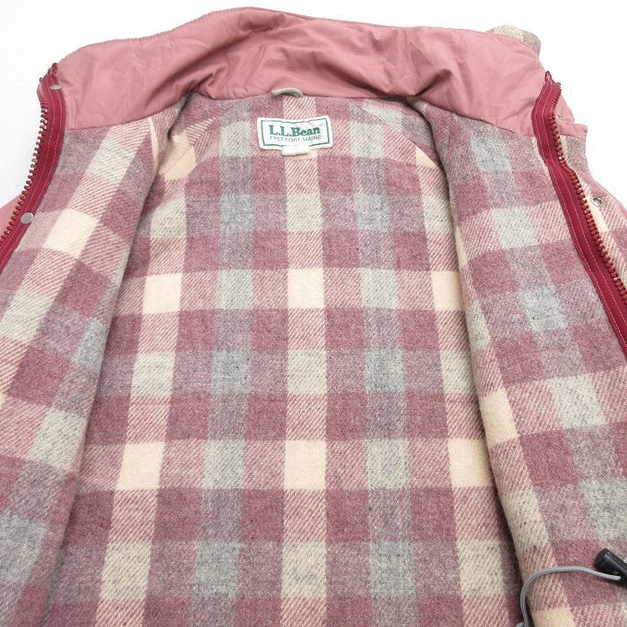 【最新作入荷】 古着 エルエルビーン LLBEAN 長袖 マウンテン ジャケット パーカー レディース 80s ラグラン ロング丈 ピンク系 内側ウール 25oct06