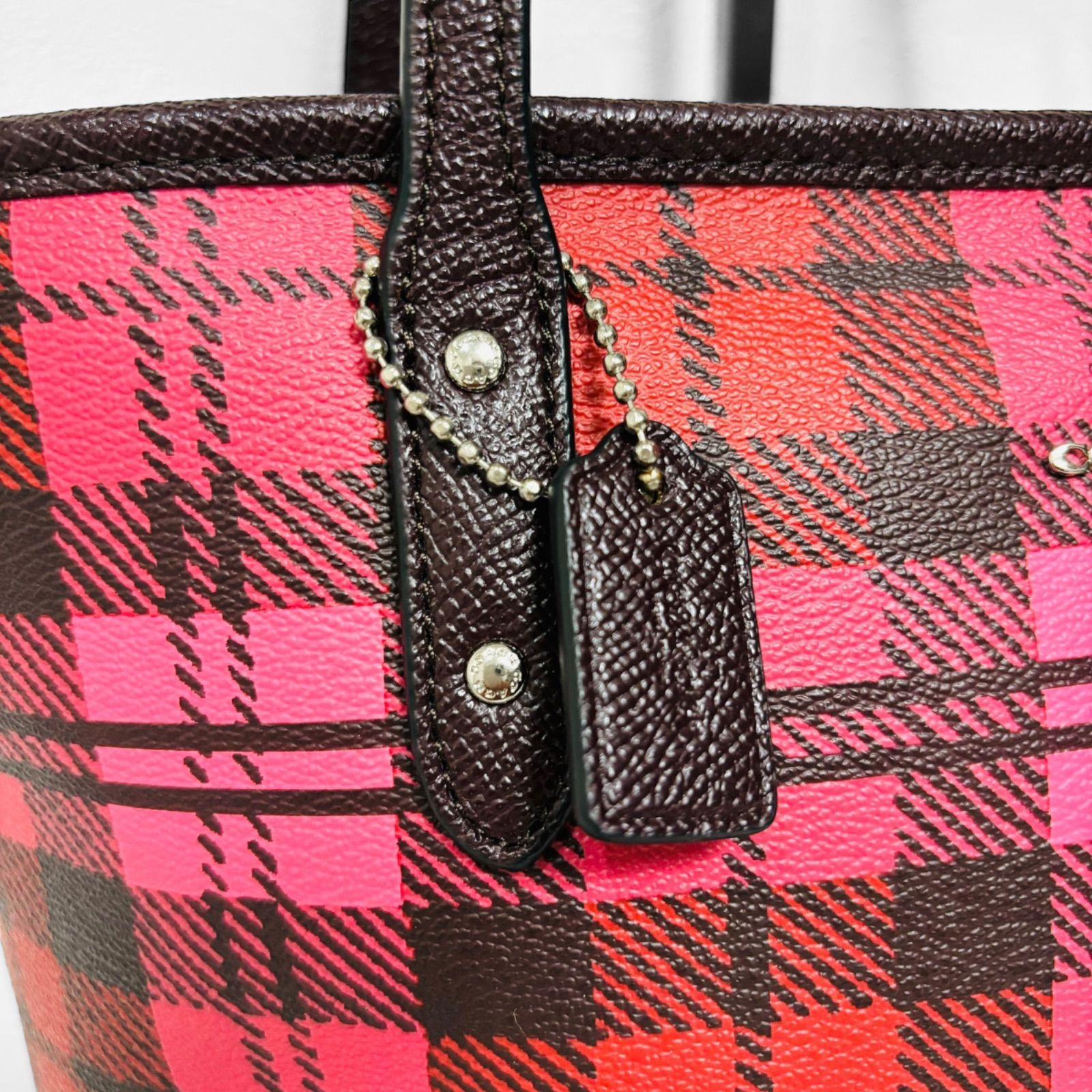 COACH コーチ トートバッグ ハンドバッグ ショルダー チェック柄