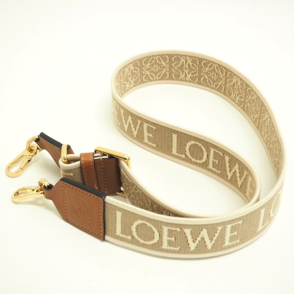 LOEWE/ロエベ アナグラム キャンバス ショルダーストラップ ベージュ