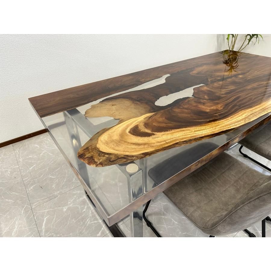 レジンテーブル ダイニングテーブル 幅180cm 41215-G 座卓可 エポキシ樹脂 一枚板 一点モノ おしゃれテーブル 開梱設置送料無料