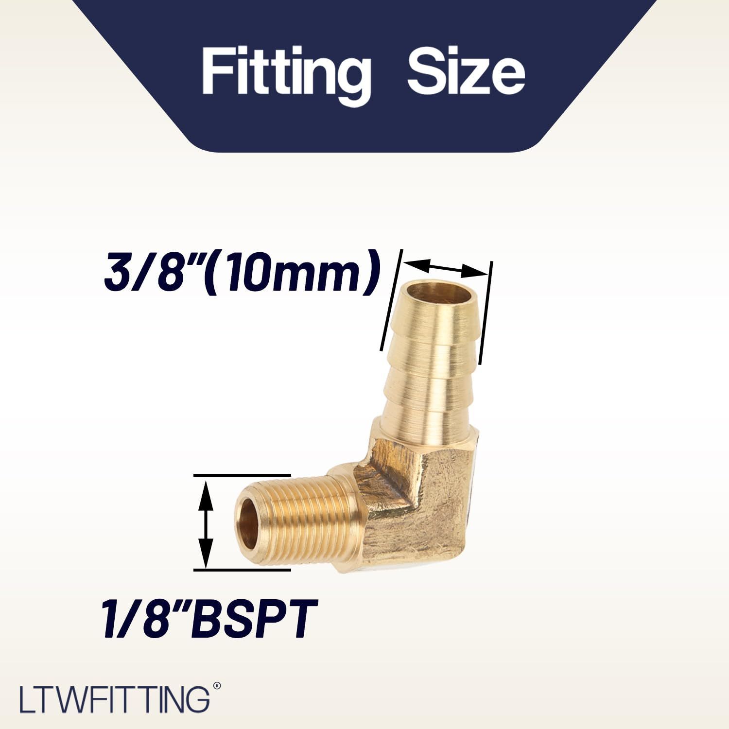 在庫処分】R(PT)1/8 おネジ ホース内径10mm エルボ ホース