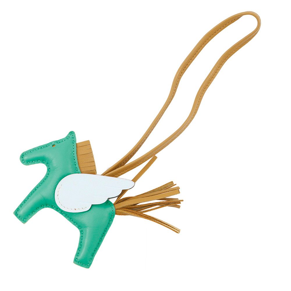 エルメス バッグチャーム ロデオPM ペガサス ミント|セサミ|ブルーペール ラムスキン Z刻印