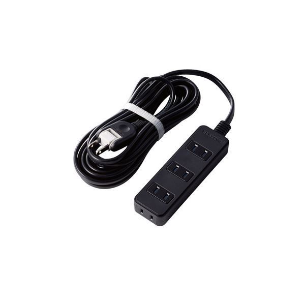 （まとめ）エレコム AVシャッタータップ／4個口／5m／ブラック AVT-ST02-2450BK