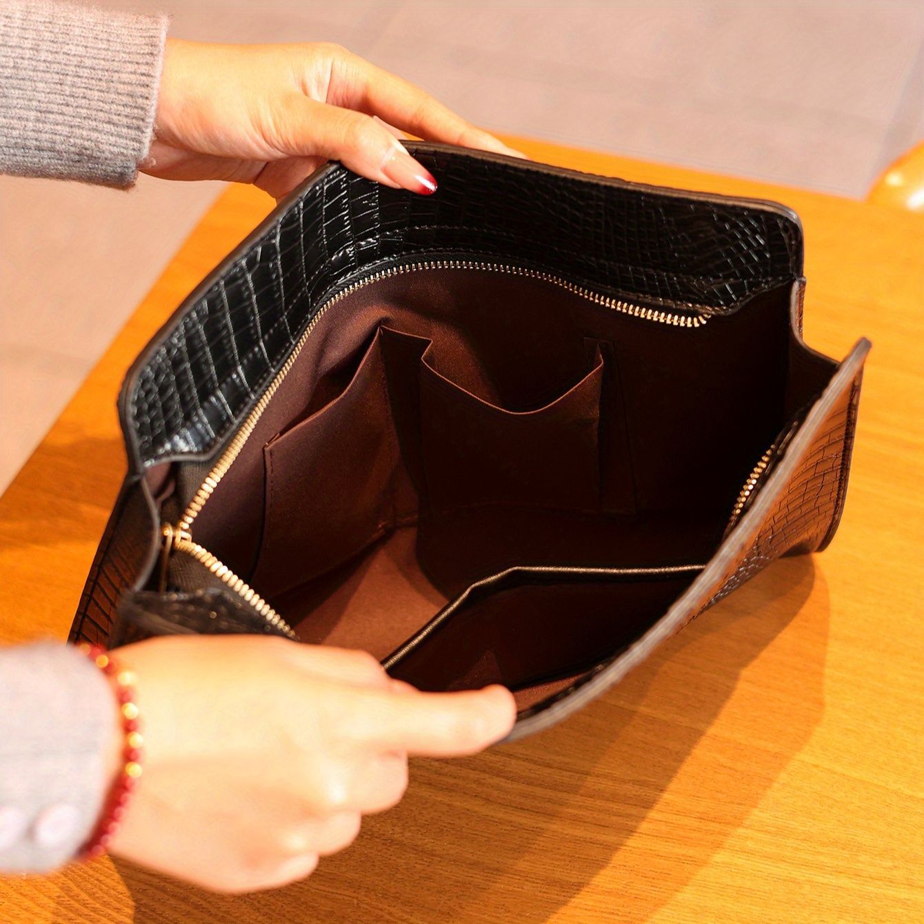 クラッチバッグ セカンドバッグ メンズ バッグ クロコダイル レザー PU 