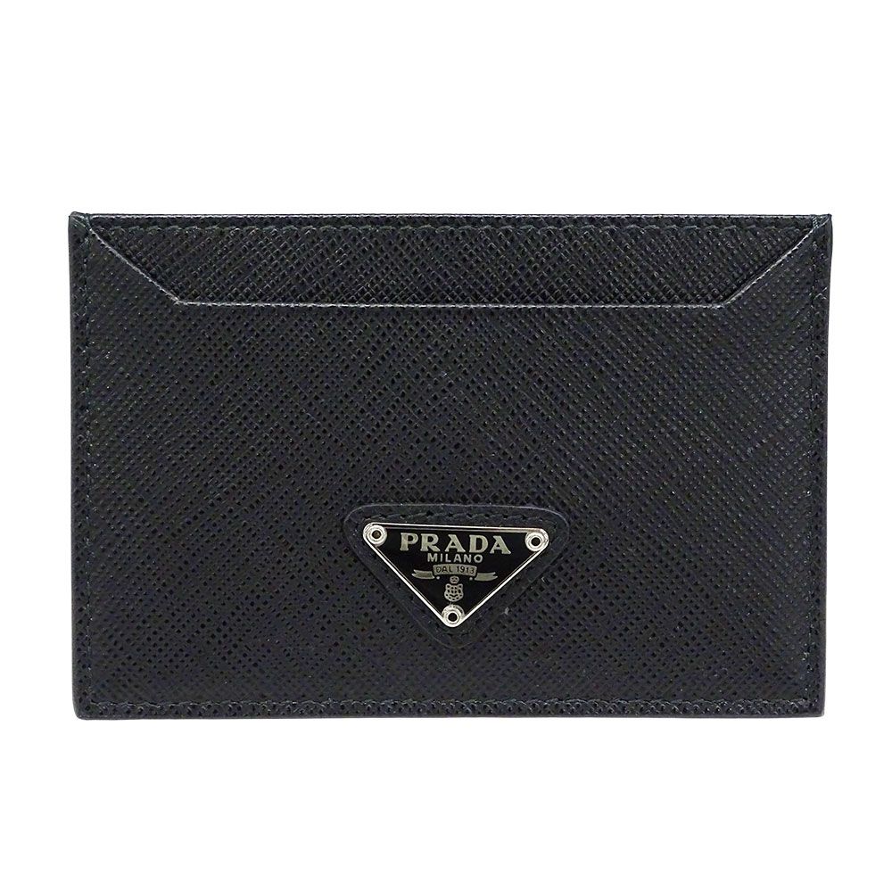 プラダ PRADA カードケース メンズ ブランド サフィアーノ ブラック 1MC208 パスケース 名刺入れ 小さめ シンプル 大人
