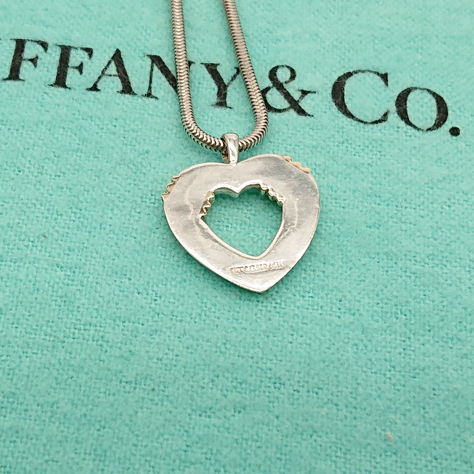 TIFFANY & CO ティファニー オープンハート ネックレス 925x14K 