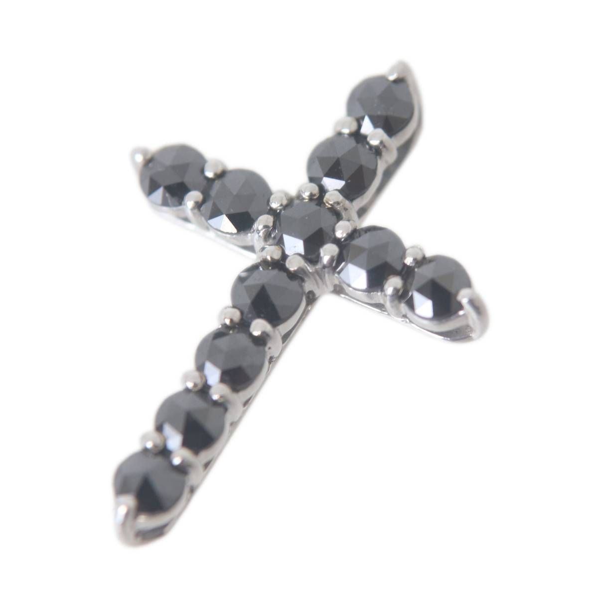 18金ホワイトゴールド】ダイヤ×ブラックダイヤ K18 ペンダントトップ