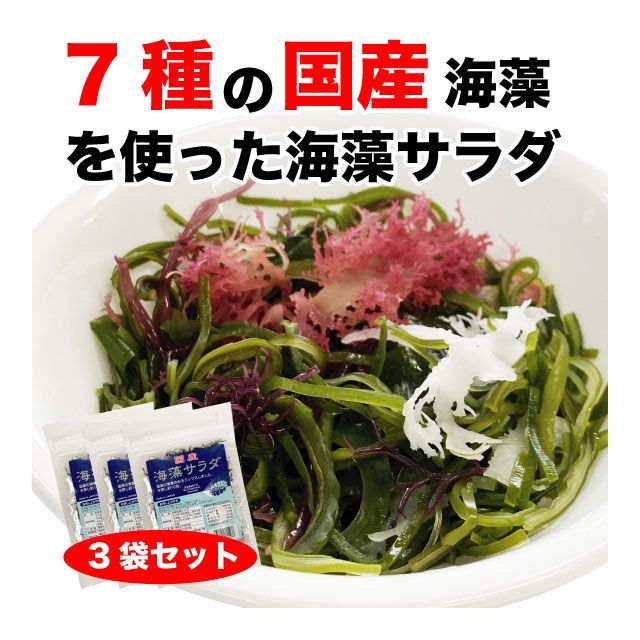 60g　斉田商店　海藻サラダ　7種の海藻　マルサ海藻　メルカリ　国産　(20g×3袋)　乾燥サラダ　お得セット