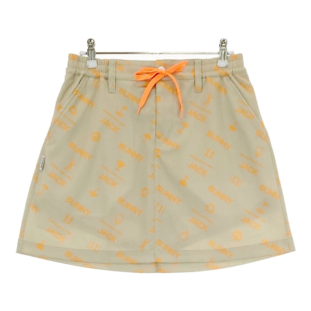 サイズ 1 JACK BUNNY ジャックバニー インナー付 ストレッチスカート 総柄 ベージュ系 240101512581 ゴルフウェア レディース ストスト