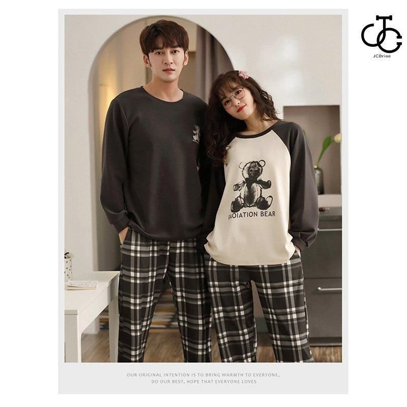 パジャマ  ペア  セット ☆新品未使用 カップル ルームウェア ペア パジャマ 男/女 2点セット 綿100