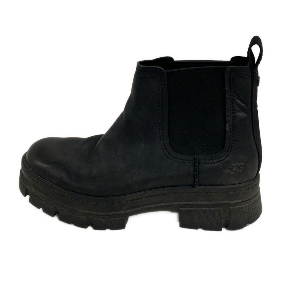UGG アグ ショートブーツ 24 レディース - 1133894 黒 サイドゴア レザー