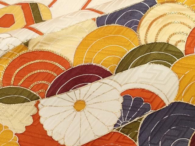 平和屋着物▽訪問着 駒刺繍 枝花 暈し染 金彩 正絹 逸品