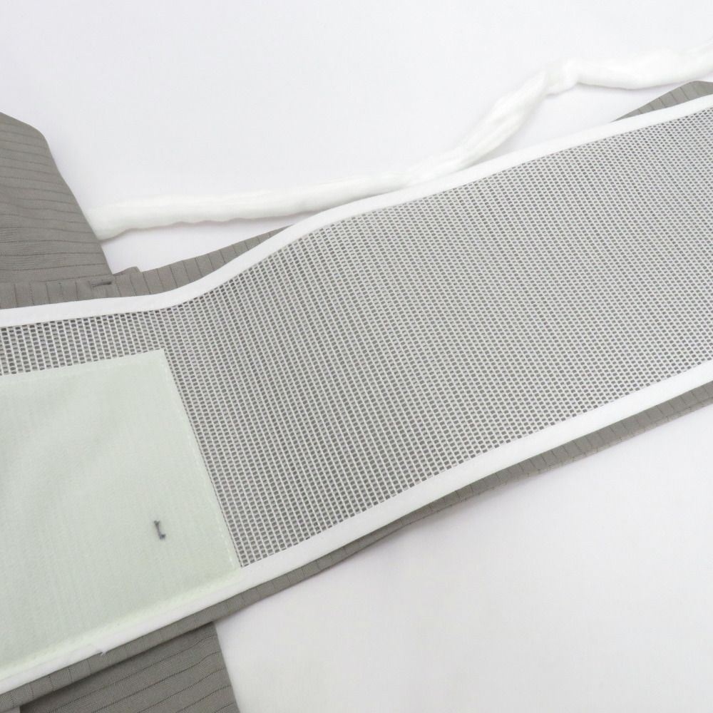 名古屋帯 作り帯 絽帯 付帯 夏用 正絹 グレー白ぼかし 草花 友禅調