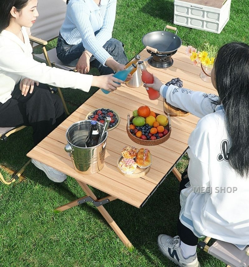 ロール　テーブル コンパクト キャンプ　簡単組立 収納バッグ付 アウトドア 折りたたみテーブルセット ロールテーブル 簡単組立