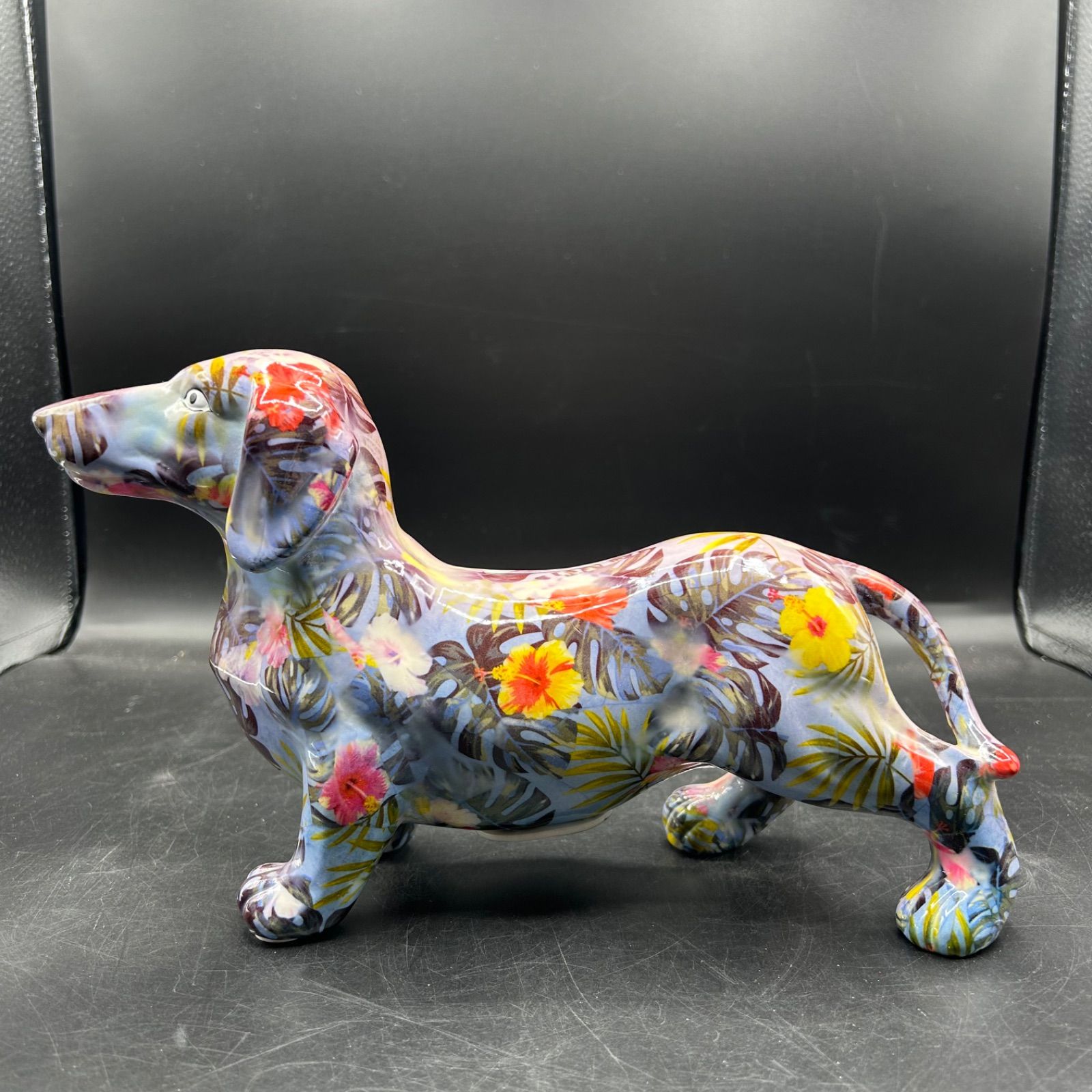 POMME PIDOU ポンピドゥ　レア　ダックス　貯金箱　置物 レア ポンピドゥ POMME PIDOU ダックス 貯金箱 置き物 花柄