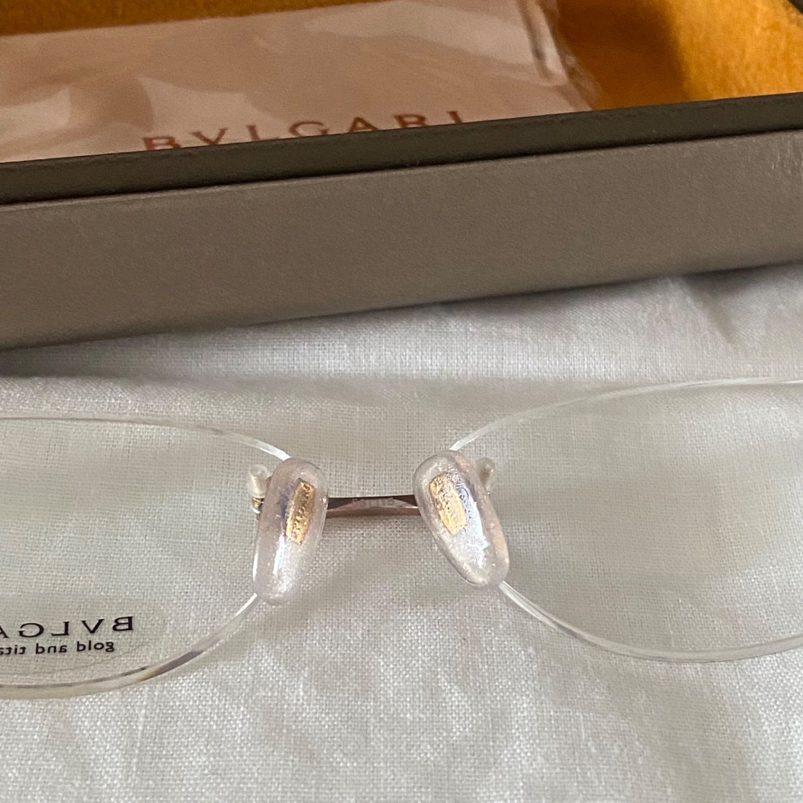 BV16 新品 BVLGARI ブルガリ メガネ ツーポイント 18K 18金 - メルカリ
