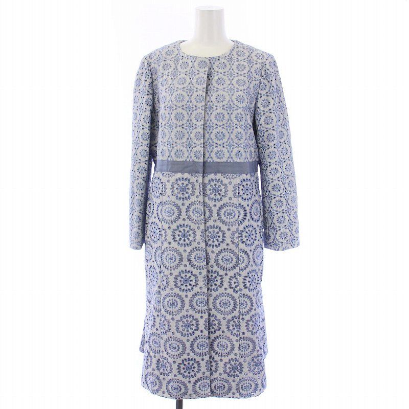 トッカ TOCCA ノーカラーコート アウター ロング カットワーク 2 M