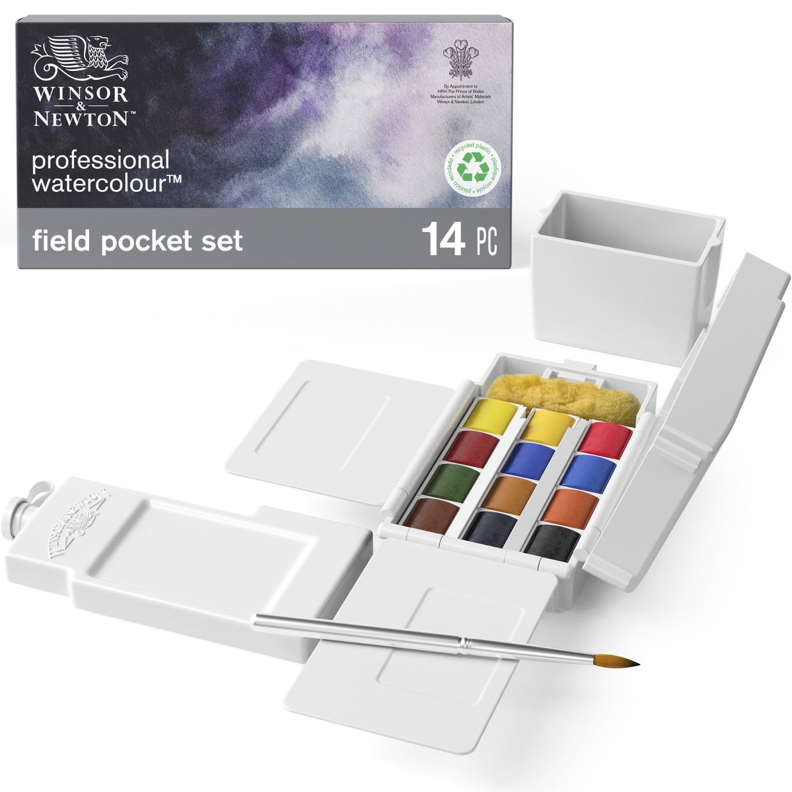 Color:フィールドボックスセット Winsor u0026 Newton ウィンザーu0026ニュートン 水彩絵具 プロフェッショナル・ウォーターカラー フィールドポケットセット ハーフパン 12色セット 18809685