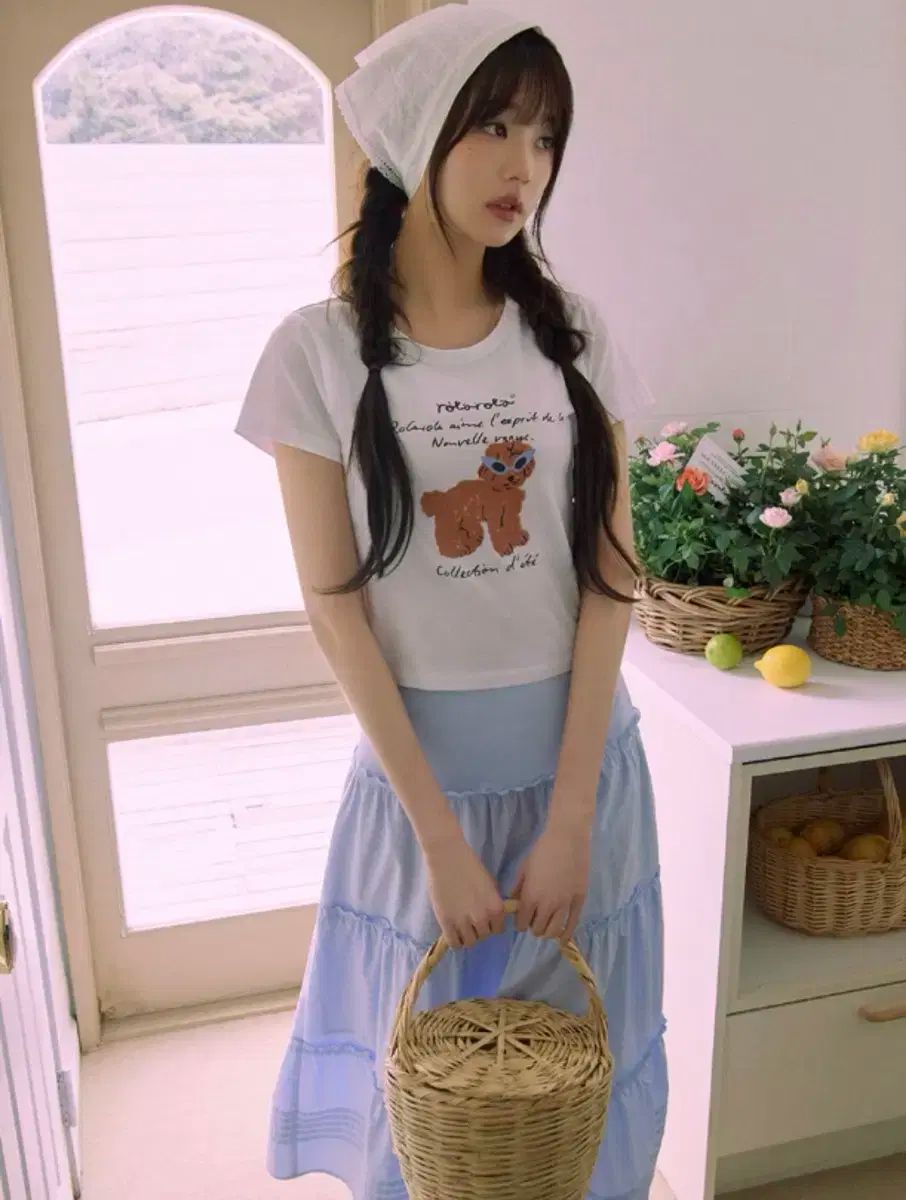 ROLAROLA(ロラロラ) FRILL LONG SKIRT SKY 出品 - メルカリ
