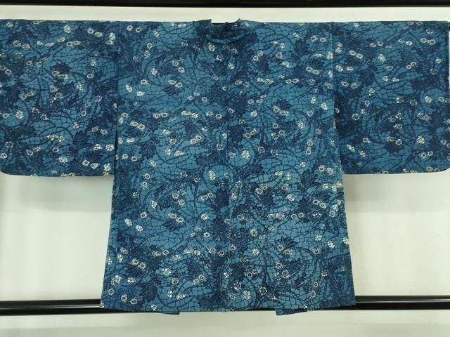 平和屋着物 上 浦野理一 型染 羽織 草花文 鬼しぼ縮緬 羽織紐付き DZAA8405kh5