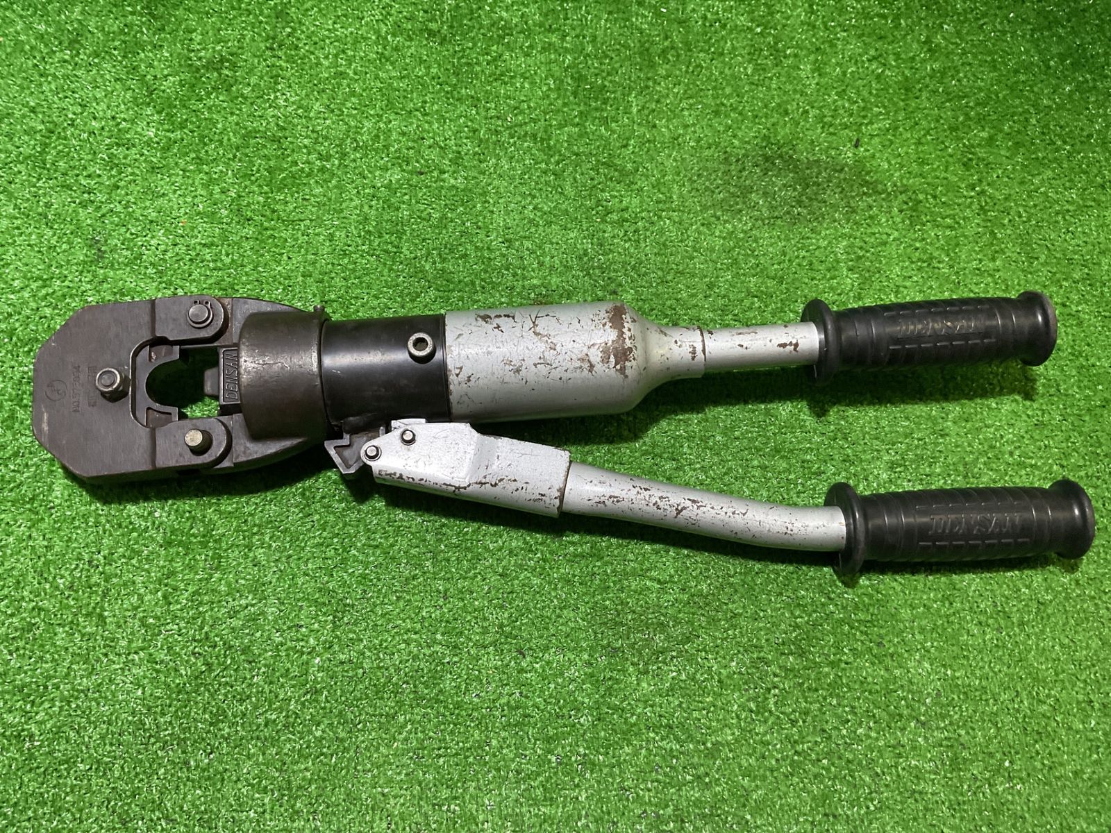  デンサン DCH-150 E 油圧圧着工具 ケース有 オ-131 ハンドプレス機 バイス クランプ