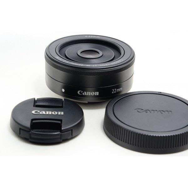 美品♪ Canon EF-M 22mm F2 STM 単焦点レンズ　ブラック Amazon.co.jp: Canon 単焦点広角レンズ EF-M22mm F2 STM ミラー