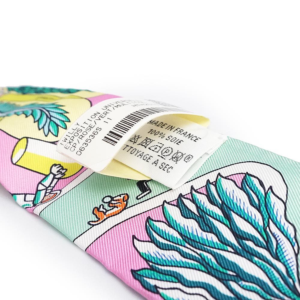 良品✨ エルメス 万国博覧会 ツイリースカーフ マルチカラー エルメス ツイリー EXPOSITION UNIVERSELL 万国博覧会 リボン スカーフ