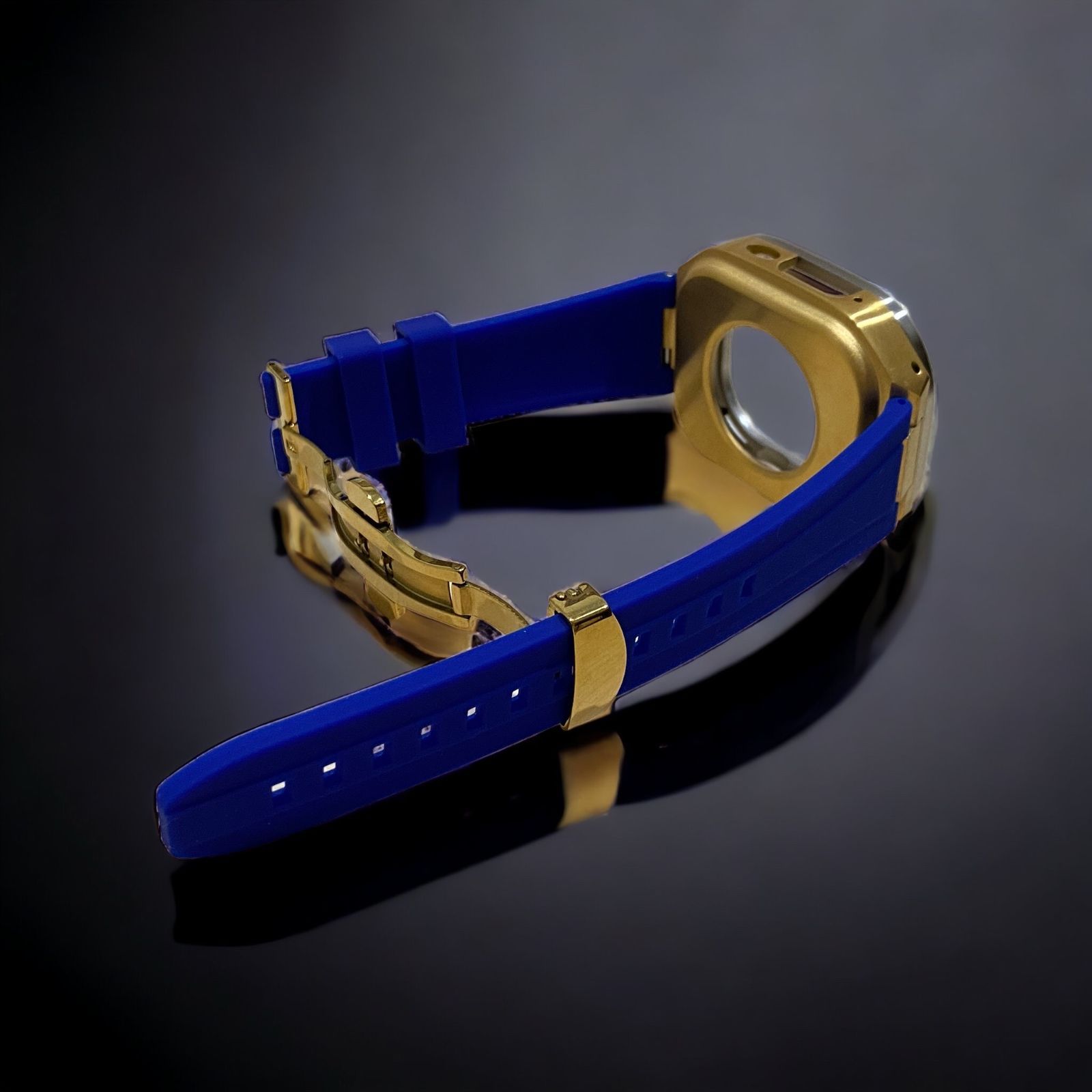 ロイヤルブルー×シルバーゴールド☆49mm apple watch ultra