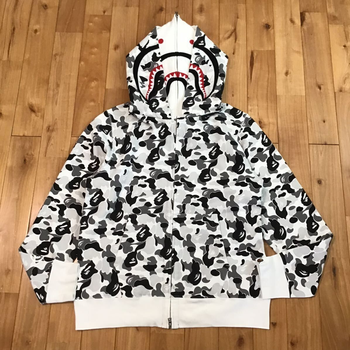 ABC camo ダブル シャーク パーカー Lサイズ グレー Double