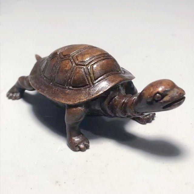 金銭亀 銅製 茶道具 茶寵 工芸品 美術品 置物 銅 細工 茶道具 香道具 蓋置 置物 亀 金銭亀 長寿亀 銅製 - メルカリ