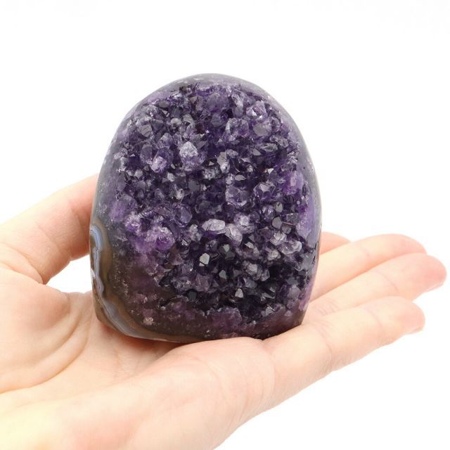 アメジスト クラスター 側面磨き AAA ドゥルーザ 紫水晶 置き物 原石