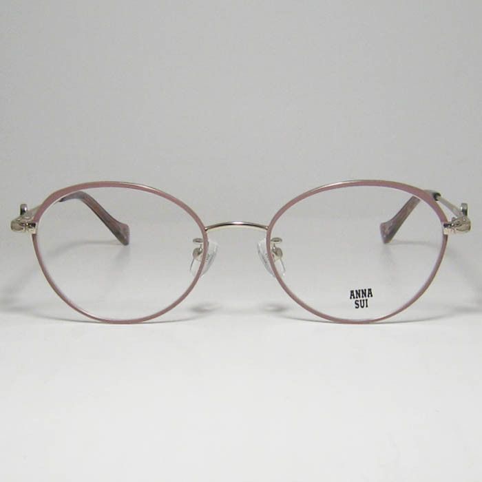 ANNA SUI アナスイ レディース 眼鏡 メガネ フレーム サングラス 60-9037-2 50サイズ度付可 ピンクベージュ シャンパンゴールド