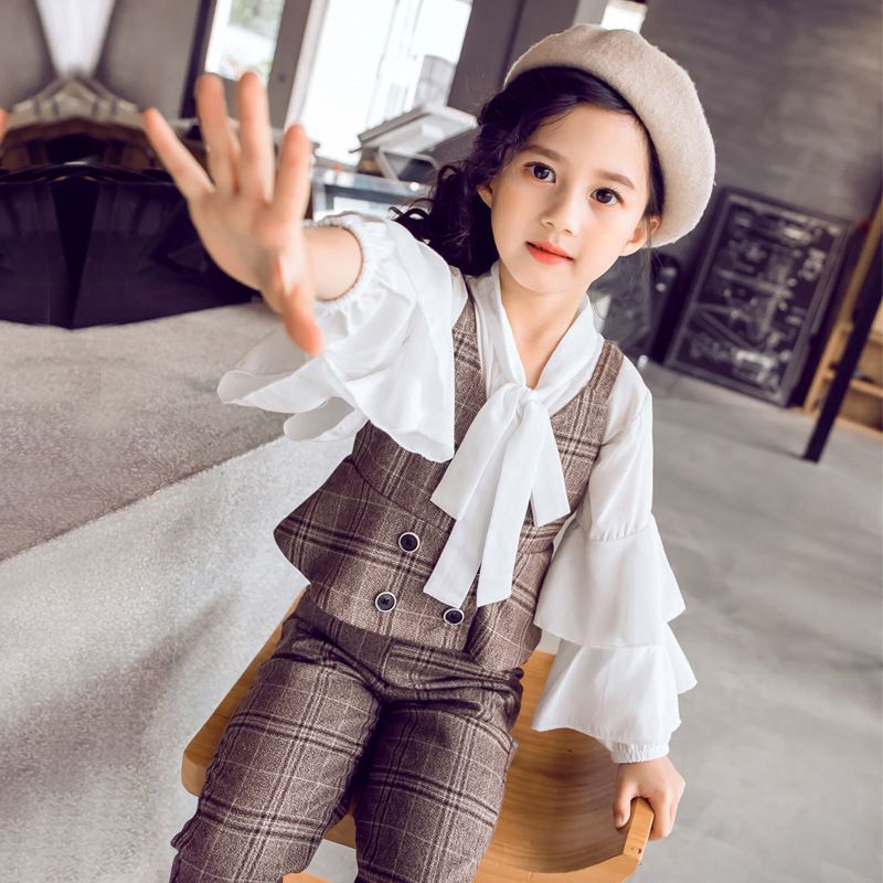 子供服 セットアップ 女の子 フォーマルスーツ 入学式 フォーマル スーツ パンツセット 子供スーツ チェック柄 ブラウス 3点セット ジュニア 入園式 卒業式 オシャレ110 120 130 140 150 160 子供スーツ 上下 kkkenn