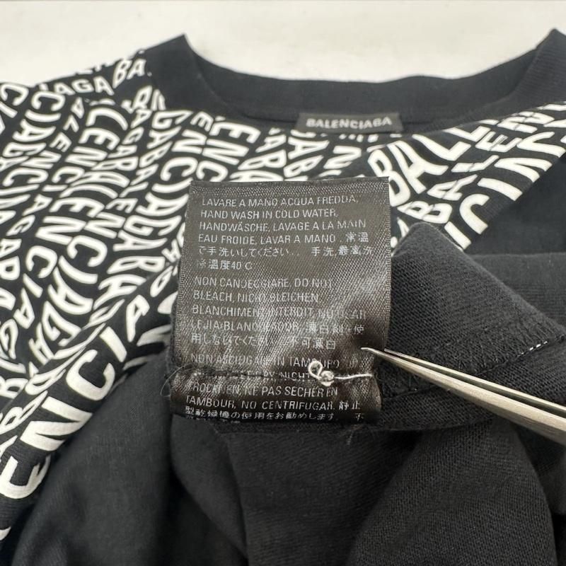 バレンシアガ ウェーブロゴ ロンＴ Mサイズ 人気 総柄 BALENCIAGA バレンシアガ Tシャツ 長袖 19AW Wave Logo ウェーブ
