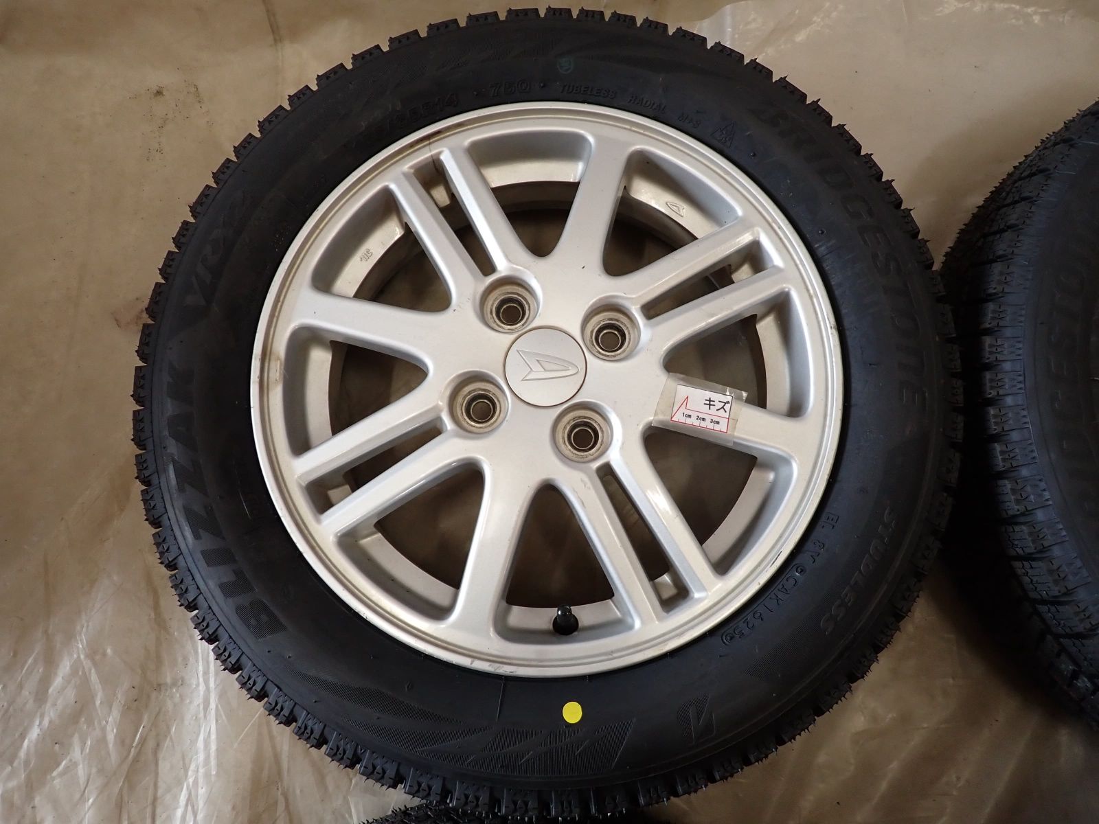 冬 製 4本 会社宛 155 65R14×4.5J 75Q ブリヂストン ブリザック VRX2 ダイハツ 純正 アルミ ウェイク タント NO D6195 FFCRYSTALESIA_COM