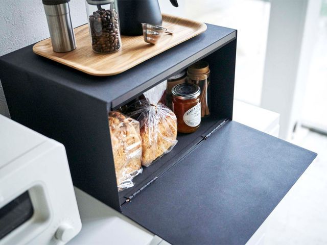tower ブレッドケース ブラック 山崎実業 ブレッドケース おしゃれ かわいい パンケース パンカバー キッチン収納 大容量 調味料ケース 調味料ラック