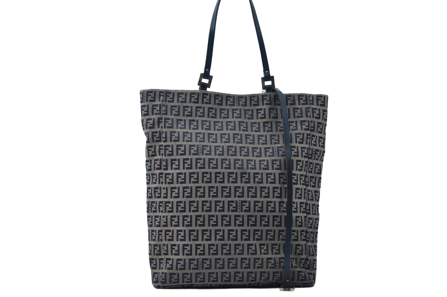 フェンディ トートバッグ ズッキーノ キャンバス レザー ネイビー