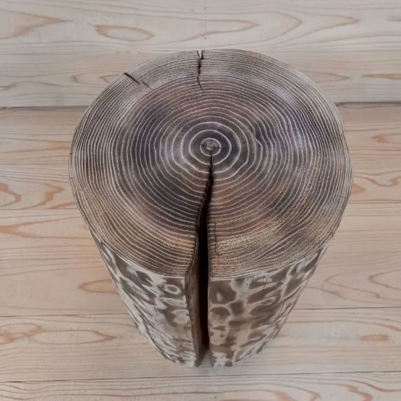 ヒノキの切り株造形的スツール】 木 丸太椅子 オブジェ サイドテーブル