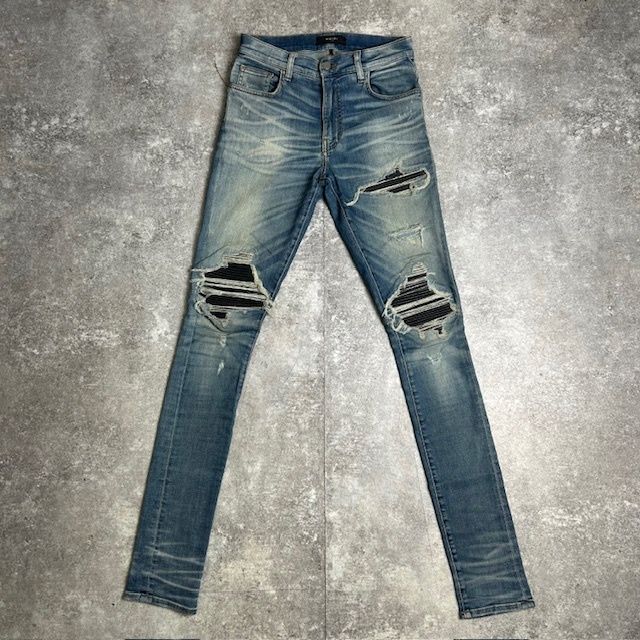 AMIRI スキニーデニム ライトブルー30 AMIRIスキニーデニム ダメージ 