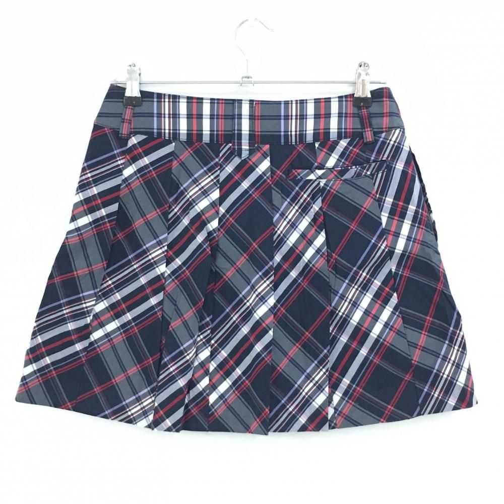 レディース ゴルフスカート ネイビー レッド 美品】23区スポーツ スカート ネイビー×レッド チェック レディース M