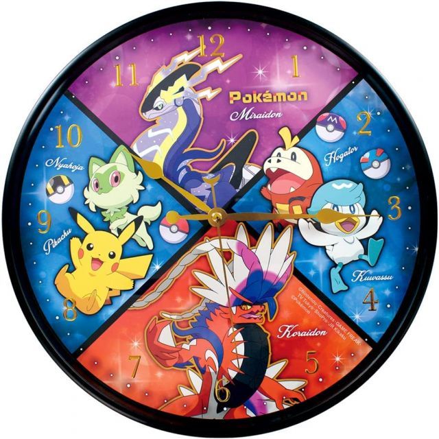 ティーズファクトリー ポケットモンスター インデックスウォールクロック キラキラ 集合 Φ30×D4cm　5520424