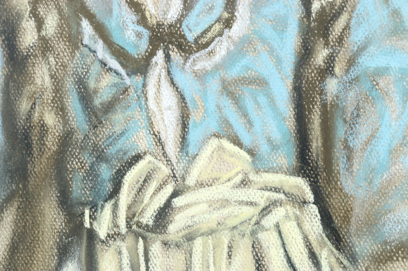 マルセイユの丘、ノートルダム・ド・ラ・ガルド寺院」 田村孝之助 肉筆