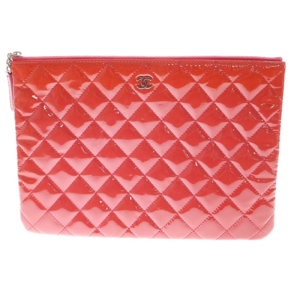 CHANEL シャネル クラッチバッグ ココマーク パテント ハート てんとう虫 マトラッセ レッド CHANEL (シャネル) クラッチバッグ ココマーク パテント ハート
