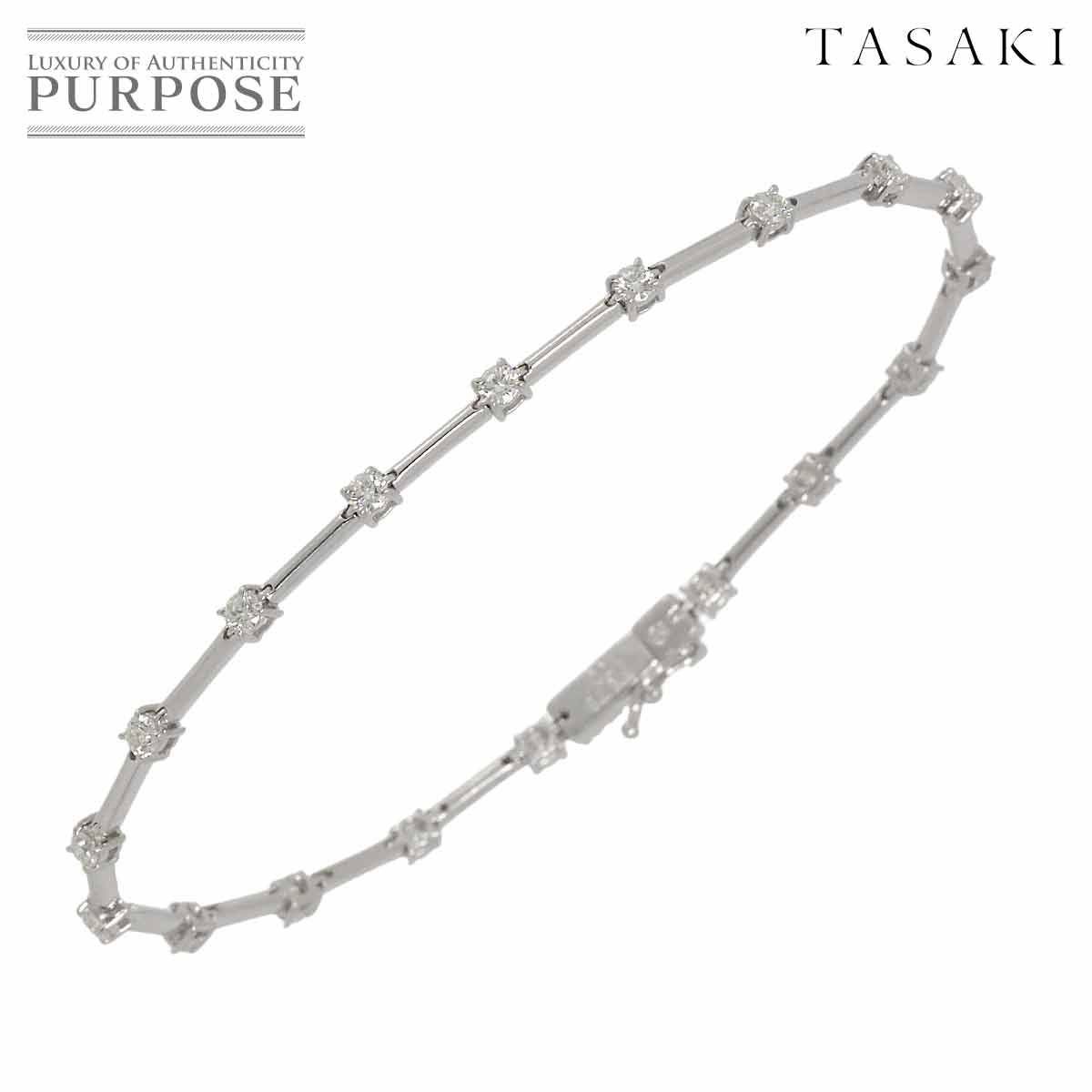 タサキ TASAKI ダイヤ 1.00ct ブレスレット 17.5cm K18 WG ホワイトゴールド 750 田崎真珠 Diamond Bracelet 90272457